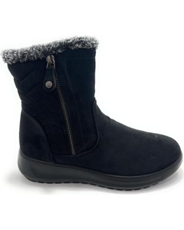 MYSOFT BOTTINE NOIRE À TALON COMPENSÉ ET DOUBLURE MOUTONNÉE NEGRO