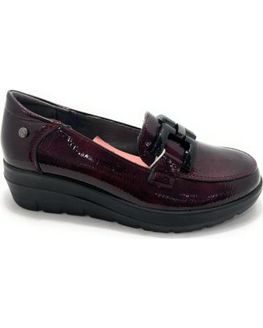 MOCASSIM MYSOFT EM VERNIZ COM FIVELA E SALTO ANABELA CONFORTO AZUL AZUL