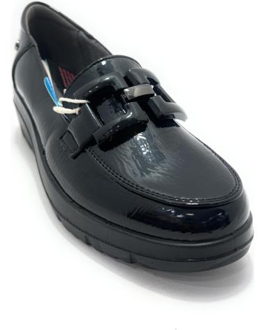 MOCASSIM MYSOFT EM VERNIZ COM FIVELA E SALTO ANABELA CONFORTO PRETO NEGRO