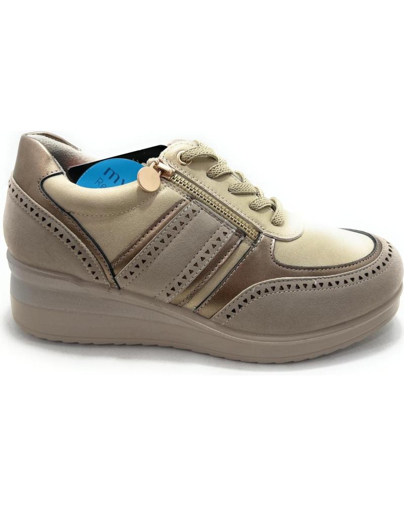 SNEAKERS CASUAL MYSOFT CON LACCI E ZEPPA BEIGE BEIGE