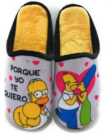HAUSSCHUHE ALCALDE DIE SIMPSONS HOMER UND MARGE 'PORQUE YO TE QUIERO' GRAU GRIS