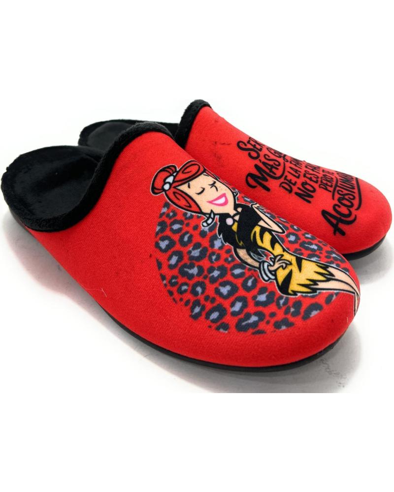 ZAPATILLAS DE CASA ALCALDE 'SER LA MÁS GUAPA' ROJO ROJO