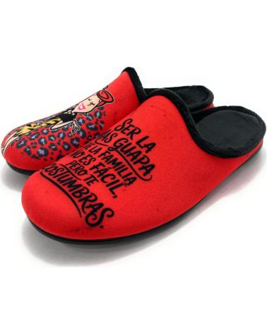 ZAPATILLAS DE CASA ALCALDE 'SER LA MÁS GUAPA' ROJO ROJO