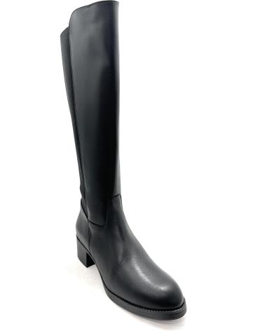 BOTTES D'ÉQUITATION SEVA CUIR ÉLASTIQUE CONFORT NOIR NEGRO