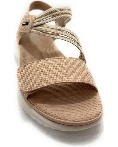 HUALUN DAMEN SANDALEN KEILABSATZ RELAX TEXTIL ELASTISCH ROSA