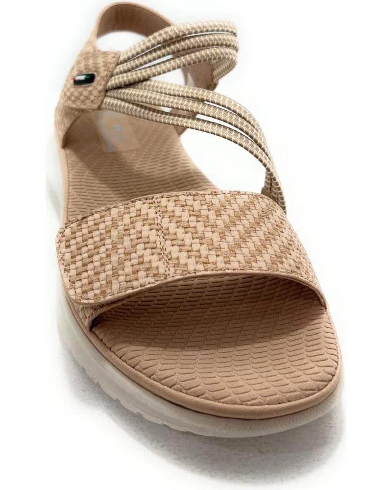 HUALUN DAMEN SANDALEN KEILABSATZ RELAX TEXTIL ELASTISCH ROSA