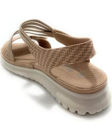 HUALUN DAMEN SANDALEN KEILABSATZ RELAX TEXTIL ELASTISCH ROSA