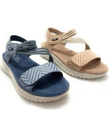HUALUN DAMEN SANDALEN KEILABSATZ RELAX TEXTIL ELASTISCH ROSA