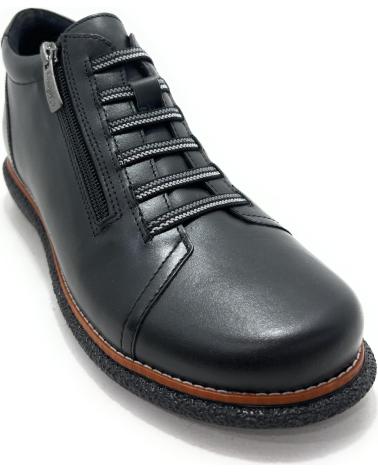 VALERIAS LEATHER ANKLE BOOT WITH ELASTIC ZIPPER - BLACK NEGRO