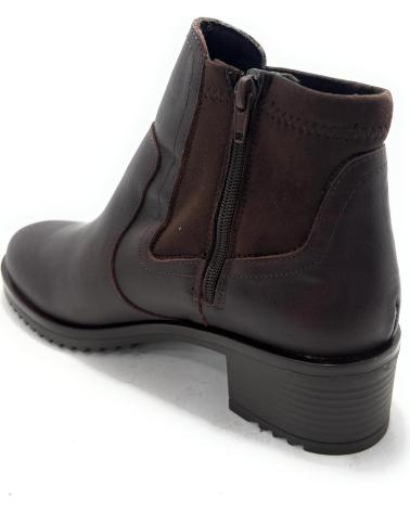 BOTIM DE PELE VALERIAS COM FECHO LATERAL E SALTO BAIXO - CASTANHO MARRóN