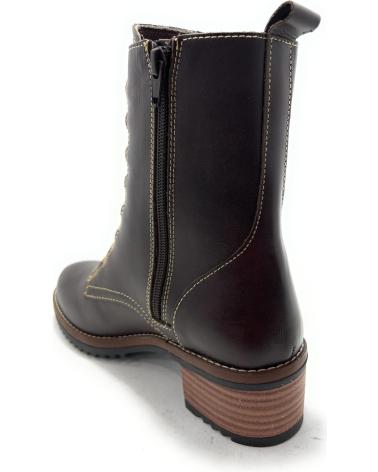 VALERIAS LEATHER LACE-UP MILITARY BOOT - BROWN MARRóN