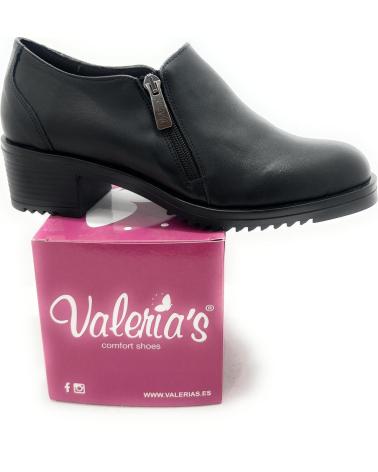 VALERIAS SCHWARZER LEDERSCHUH MIT ABSATZ UND REISSVERSCHLUSS NEGRO