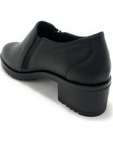 VALERIAS SAPATO DE COURO PRETO COM SALTO E ZÍPER NEGRO