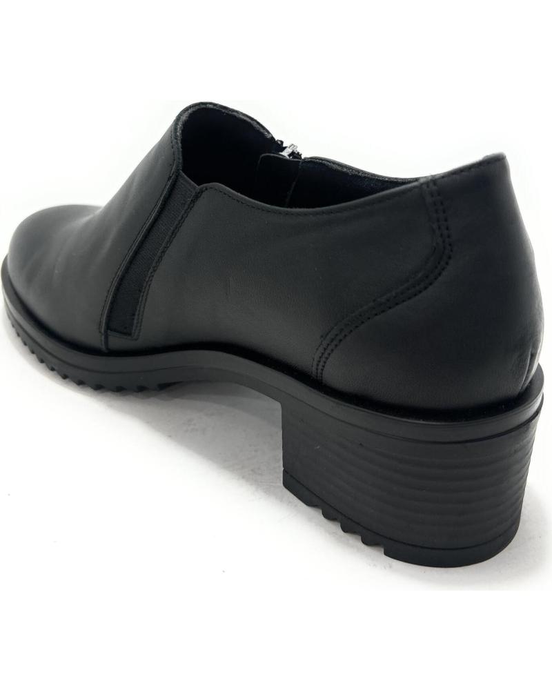 VALERIAS SCHWARZER LEDERSCHUH MIT ABSATZ UND REISSVERSCHLUSS NEGRO