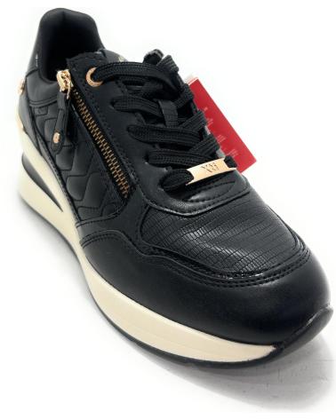 XTI KEIL-SNEAKER SCHWARZ MIT SCHNÜRSENKELN UND REISSVERSCHLUSS NEGRO