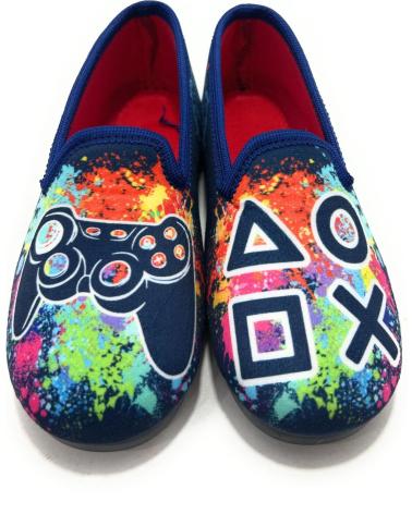 ALCALDE GESCHLOSSENE 'PLAY GAMER' HAUSSCHUHE BLAU FÜR JUNGEN AZUL