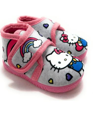 ALCALDE HELLO KITTY GRAU HAUSSTIEFEL MIT KLETTVERSCHLUSS FÜR MÄDCHEN GRIS