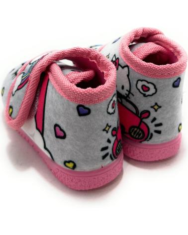 ALCALDE HELLO KITTY GRAU HAUSSTIEFEL MIT KLETTVERSCHLUSS FÜR MÄDCHEN GRIS