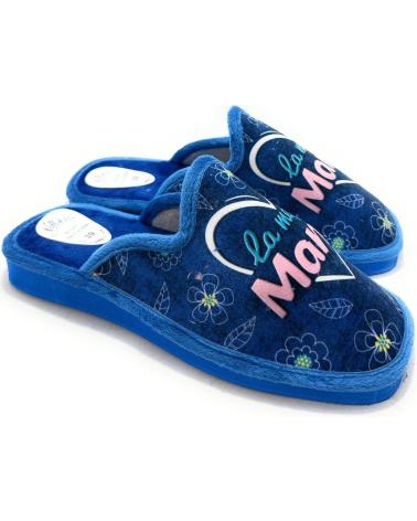 ALCALDE WOMEN'S 'MAMA' BLUE OPEN-BACK HOUSE SLIPPERS WITH NON-SLIP SOLE AZUL