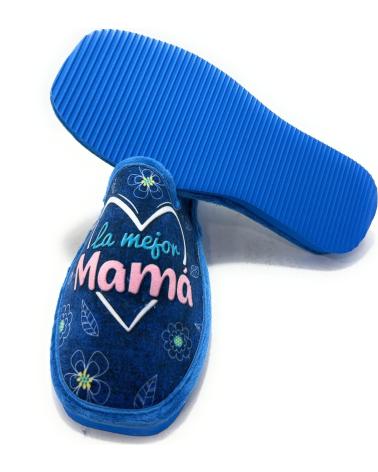 ALCALDE OFFENE HAUSSCHUHE 'MAMA' BLAU FÜR DAMEN MIT RUTSCHFESTER SOHLE AZUL