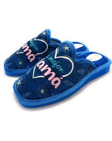 ALCALDE OFFENE HAUSSCHUHE 'MAMA' BLAU FÜR DAMEN MIT RUTSCHFESTER SOHLE AZUL