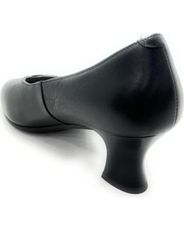 PITILLOS SCHWARZER LEDERPUMPS MIT NIEDRIGEM ABSATZ UND SPITZER ZEHE NEGRO