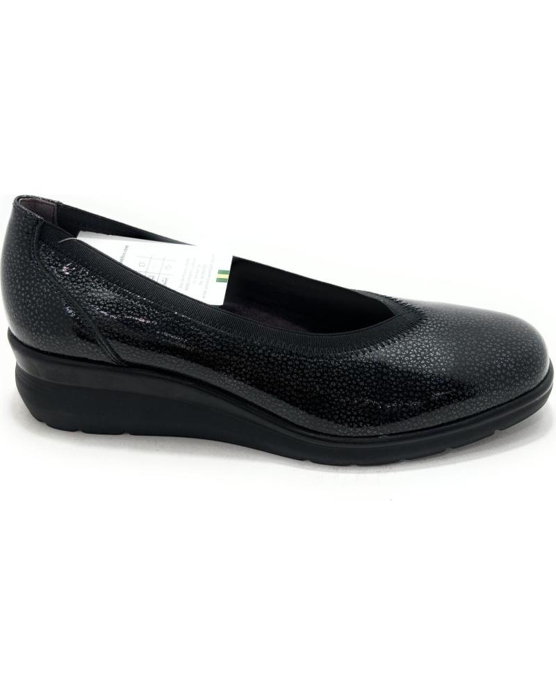 PITILLOS KOMFORT KEILABSATZ PUMPS AUS RELAX-LEDER, SCHWARZ NEGRO