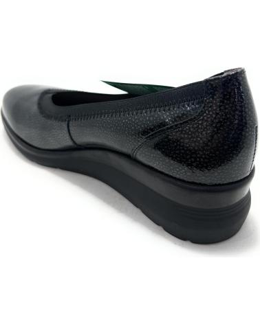PITILLOS KOMFORT KEILABSATZ PUMPS AUS RELAX-LEDER, SCHWARZ NEGRO