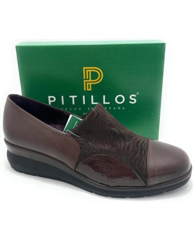 PITILLOS ZAPATOS DE CUÑA CONFORT ELÁSTICO MARRÓN MARRóN