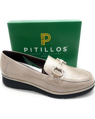 PITILLOS MOCASINES DE PIEL CHAROL CON HEBILLA AMARILLOS AMARILLO