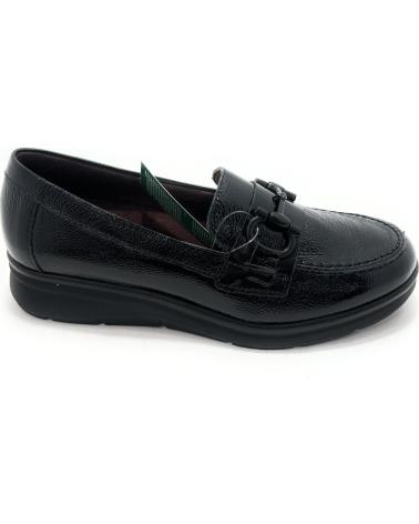MOCASINES PITILLOS DE PIEL CHAROL CON HEBILLA DECORATIVA MODELO C - NEGRO NEGRO