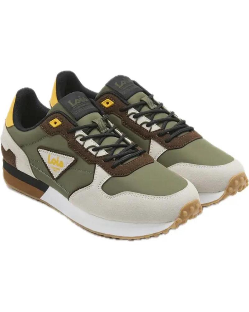 LOIS JEANS SPORTSCHUHE 64483 KHAKI UND BRAUN MIT SCHNÜRSENKELN MARRóN