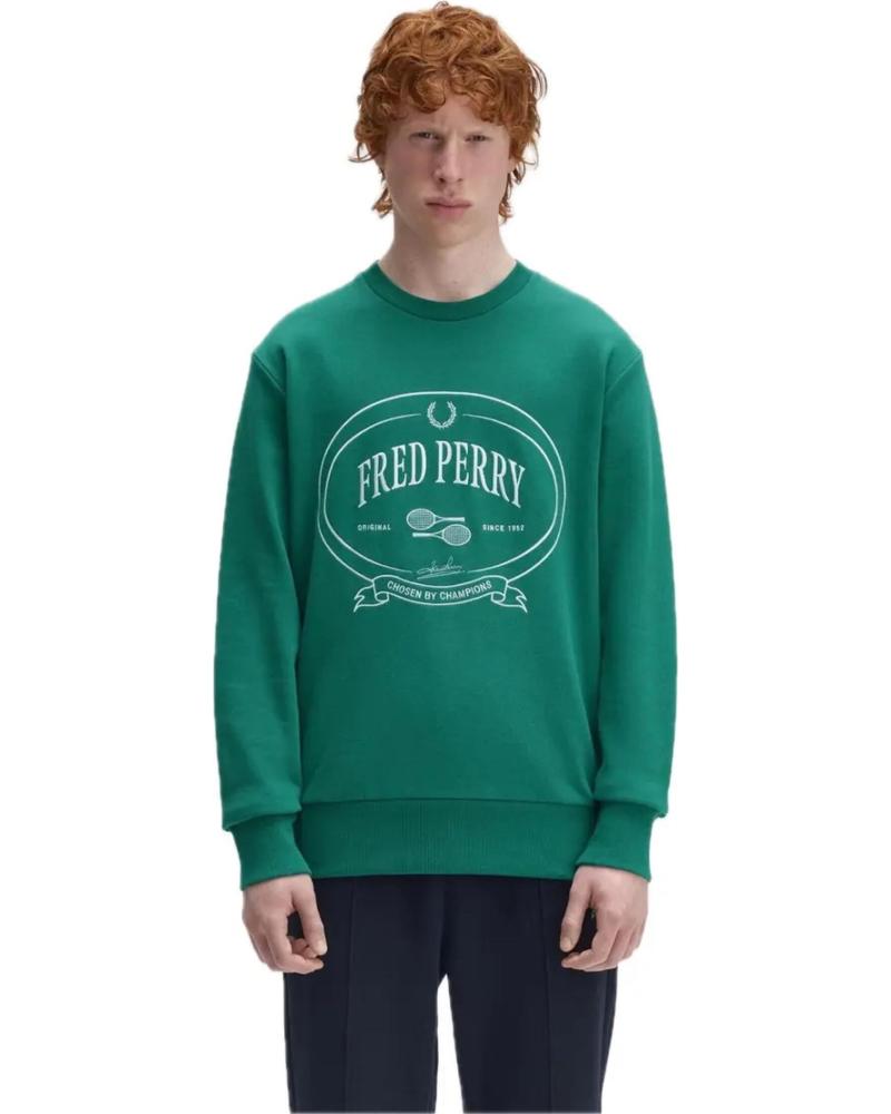 FRED PERRY SUDADERA HOMBRE M1605 VERDE
