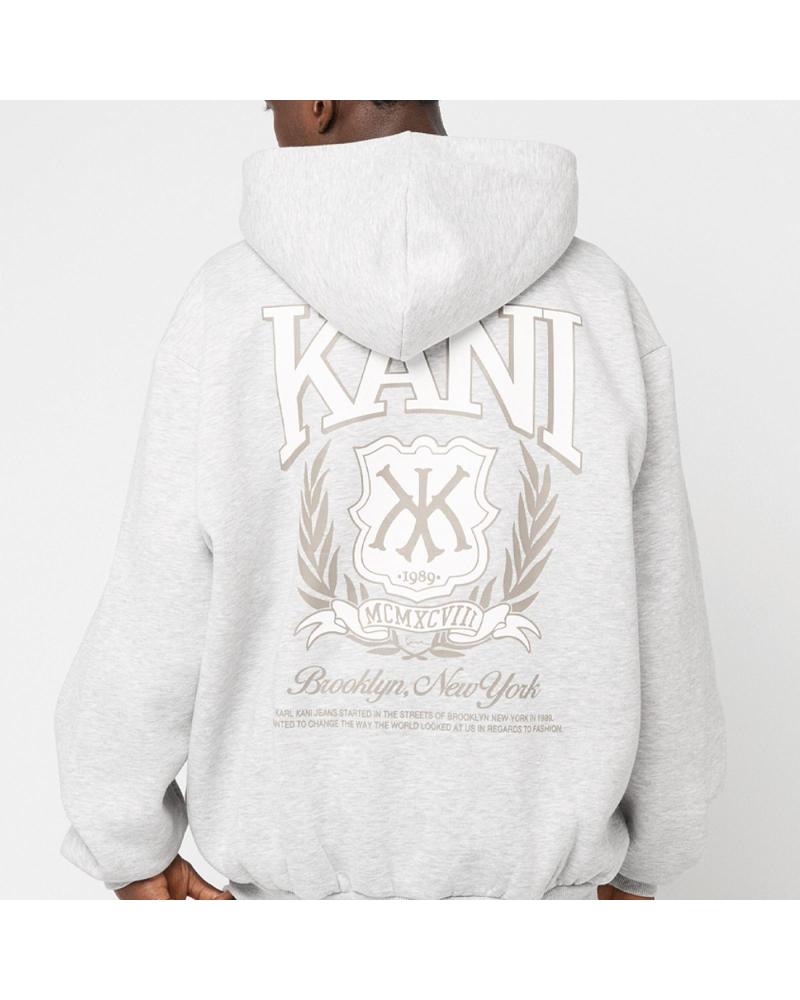 KARL KANI SUDADERA CON CAPUCHA Y CREMALLERA SCRIPT EMBLEM GRIS NAN