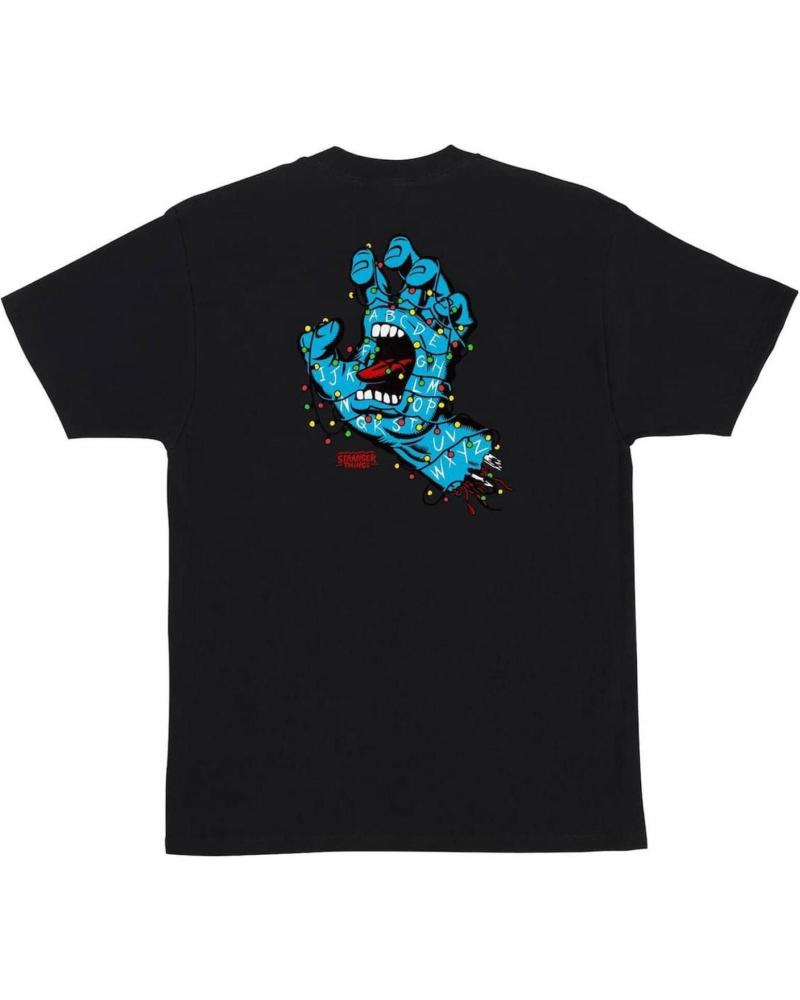 SANTA CRUZ CAMISETA X STRANGER THINGS SCREAMING LIGHTS HEAVYWEIGHT BLAC NAN