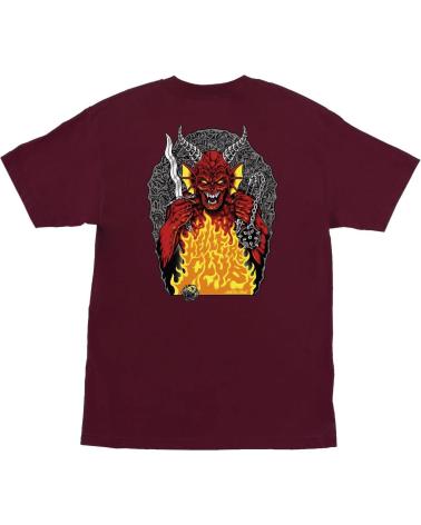 SANTA CRUZ CAMISETA X STRANGER THINGS HELLFIRE PIT HEAVYWEIGHT MAROON NAN
