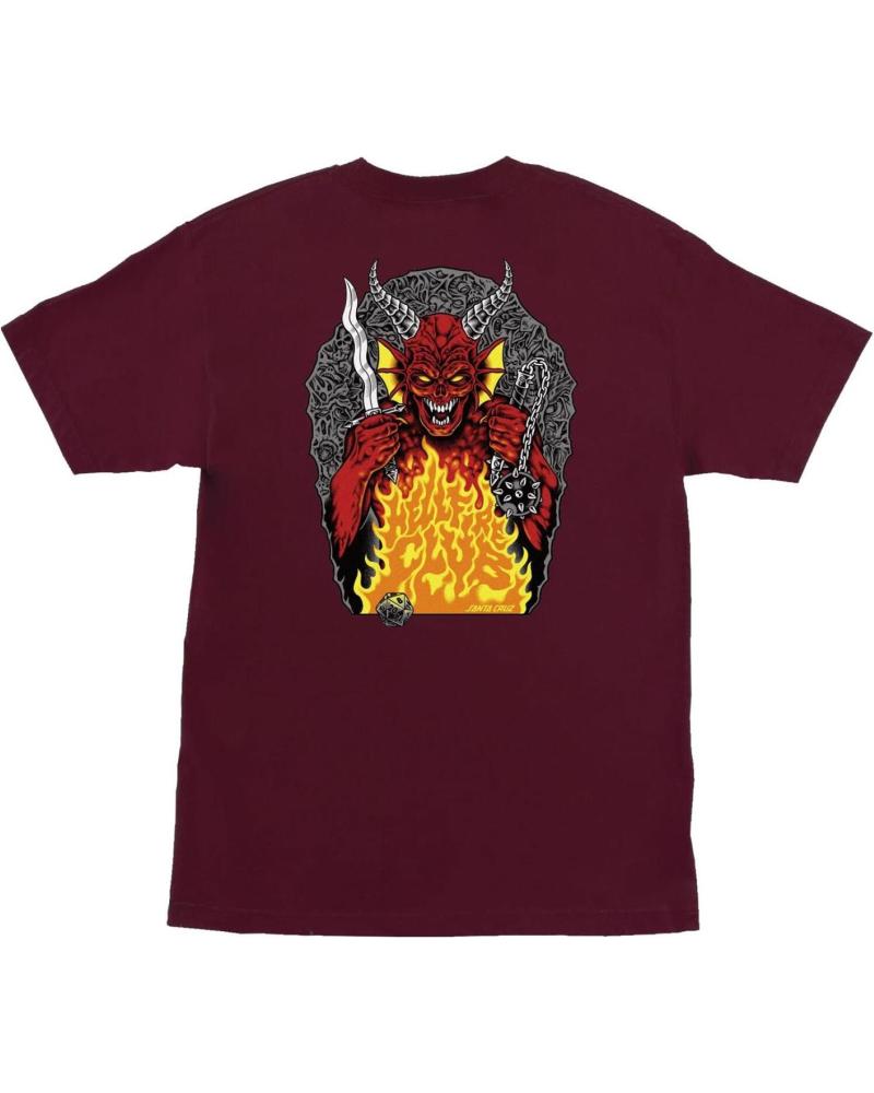 SANTA CRUZ CAMISETA X STRANGER THINGS HELLFIRE PIT HEAVYWEIGHT MAROON NAN