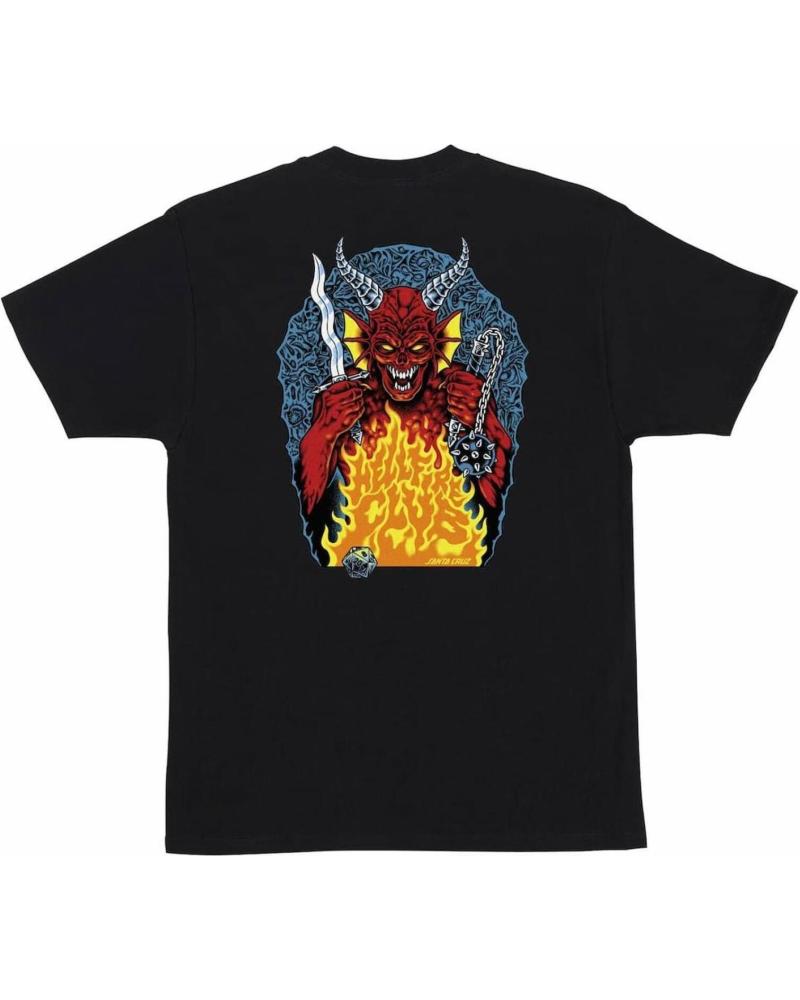 SANTA CRUZ CAMISETA X STRANGER THINGS HELLFIRE PIT HEAVYWEIGHT BLACK NAN