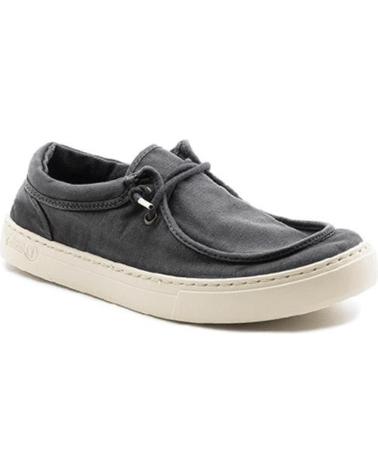 NATURAL WORLD ZAPATO HOMBRE NAUTICO WALLABY 6605 - NEGRO