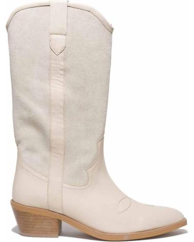 BEAT SHOES BOTA COWBOY ENAUDI 1.0 BEGE - DESIGN CLÁSSICO DE CANO ALTO BEIGE