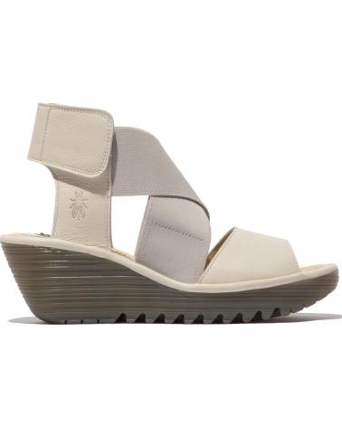 SANDALIA DE CUÑA FLY LONDON YUBA 385 BLANCA BLANCO