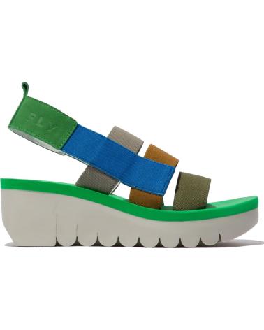 FLY LONDON YERE 847 GREEN WEDGE SANDAL VERDE