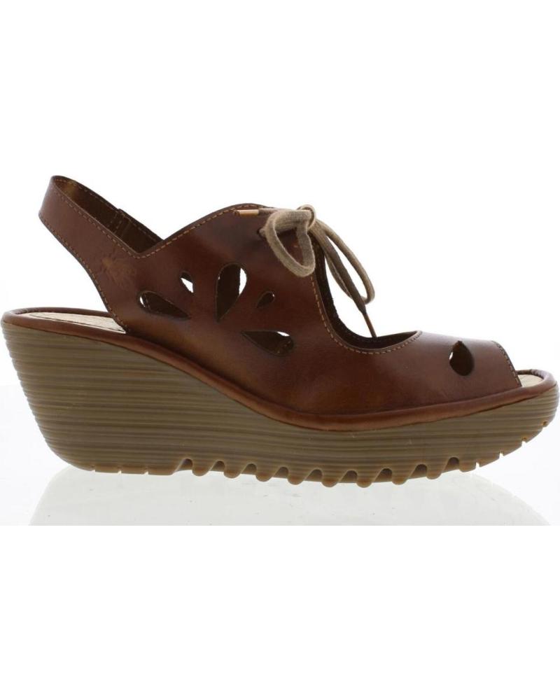 FLY LONDON YEND BROWN WEDGE SANDAL MARRóN