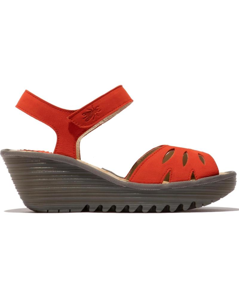 FLY LONDON YAZI 479 RED WEDGE SANDAL ROJO