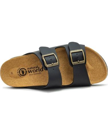 NATURAL WORLD SANDALIAS OLIMPO 7031 VEGANAS UNISEX NEGRAS NEGRO