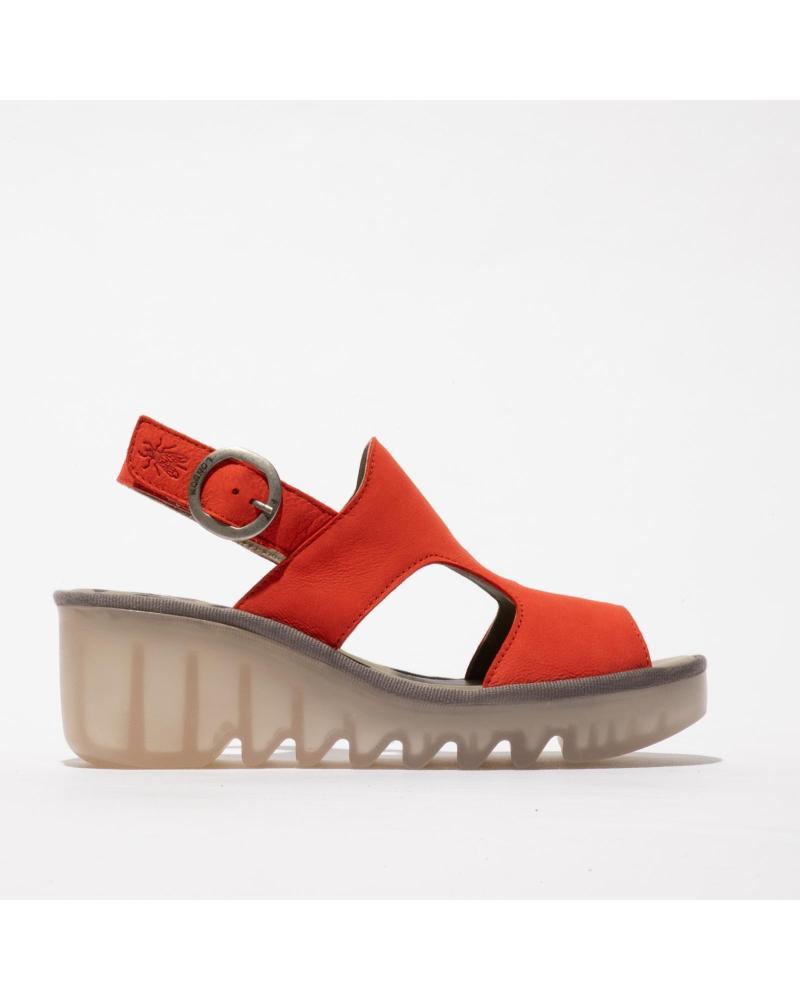 FLY LONDON SANDALIA DE CUÑA BAIF 585 ROJA ROJO