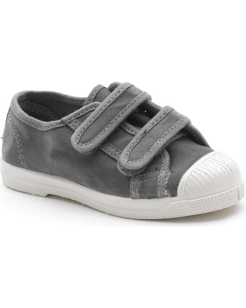 SAPATILHAS LONA NATURAL WORLD 489E CINZENTAS FECHO DE VELCRO GRIS