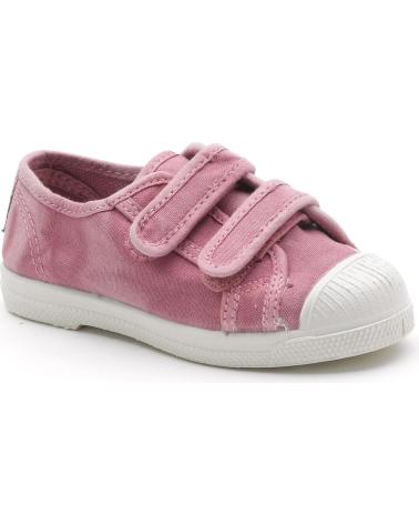 SAPATILHAS LONA NATURAL WORLD 489E ROSAS FECHO DE VELCRO ROSA