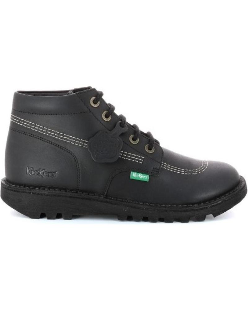 KICKERS NEORALLYE - BOTAS DE COURO PRETAS NEGRO