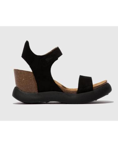 SANDALIA DE CUÑA FLY LONDON GOGO 967 PARA MUJER - NEGRO NEGRO